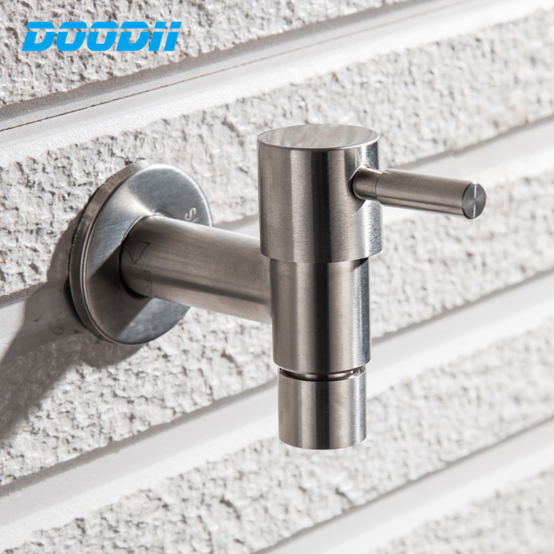 DODI 304 Edelstahl Garten Wasserhahn Zauberstab Montiert Gebürstet draussen Bibcock Garten Waschbecken Mopp Verlängern Wasserhahn Mopp Schwimmbad Wasserhähne