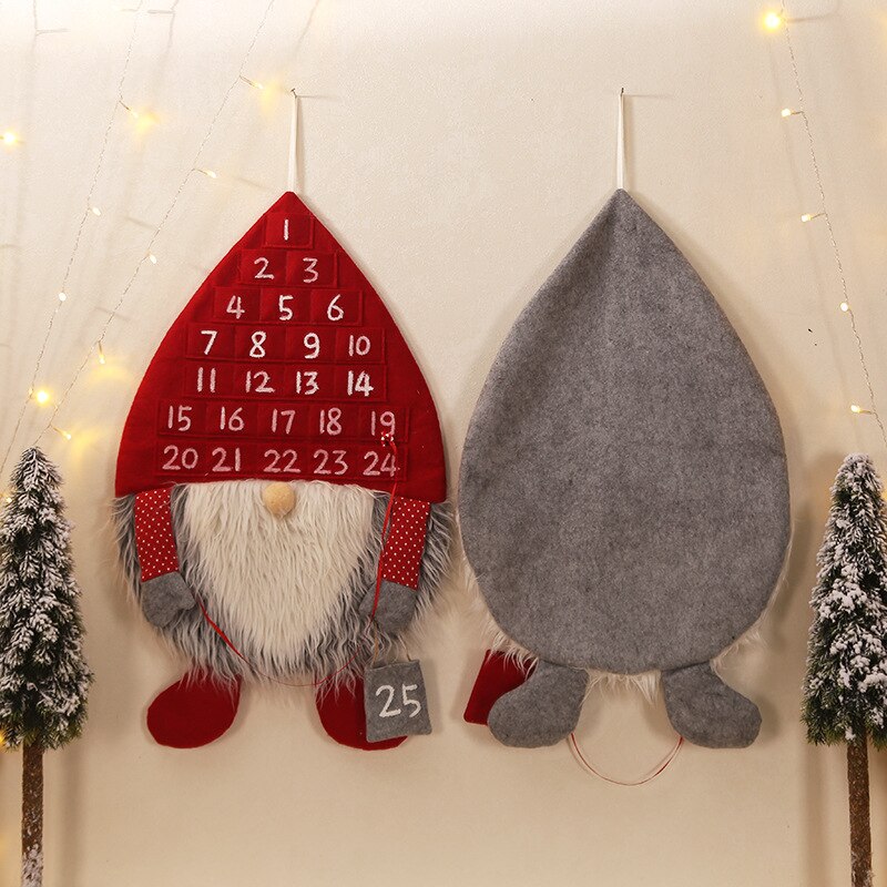 Julepynt til hjemmet jul tegneserie skov mennesker vægkalender adventskalendere julekalender vægvedhæng