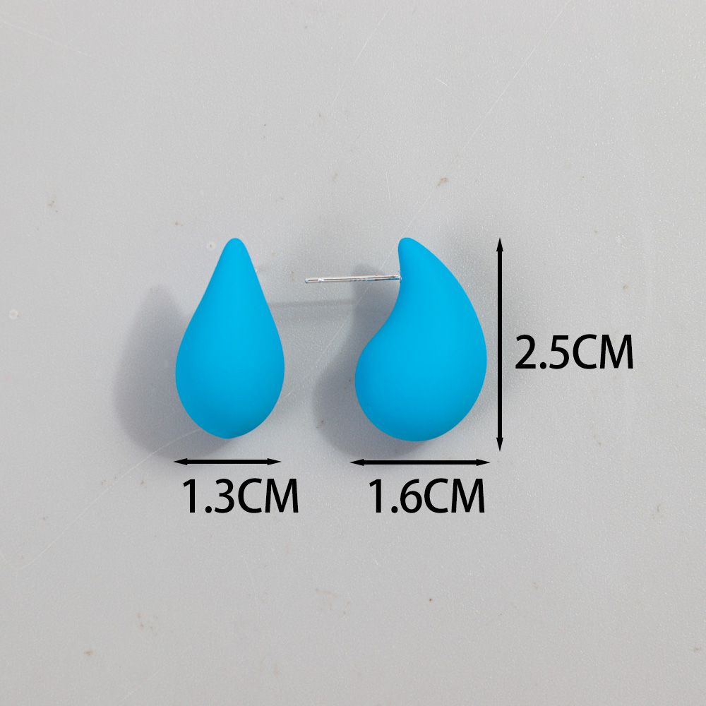 Neue 9 Paare/satz Acryl Kleine klobig Waterdrop Ohrringe Betrüger für Frauen matt Bunte Kuppel zerreißen Ohrring Reifen modisch Schmuck