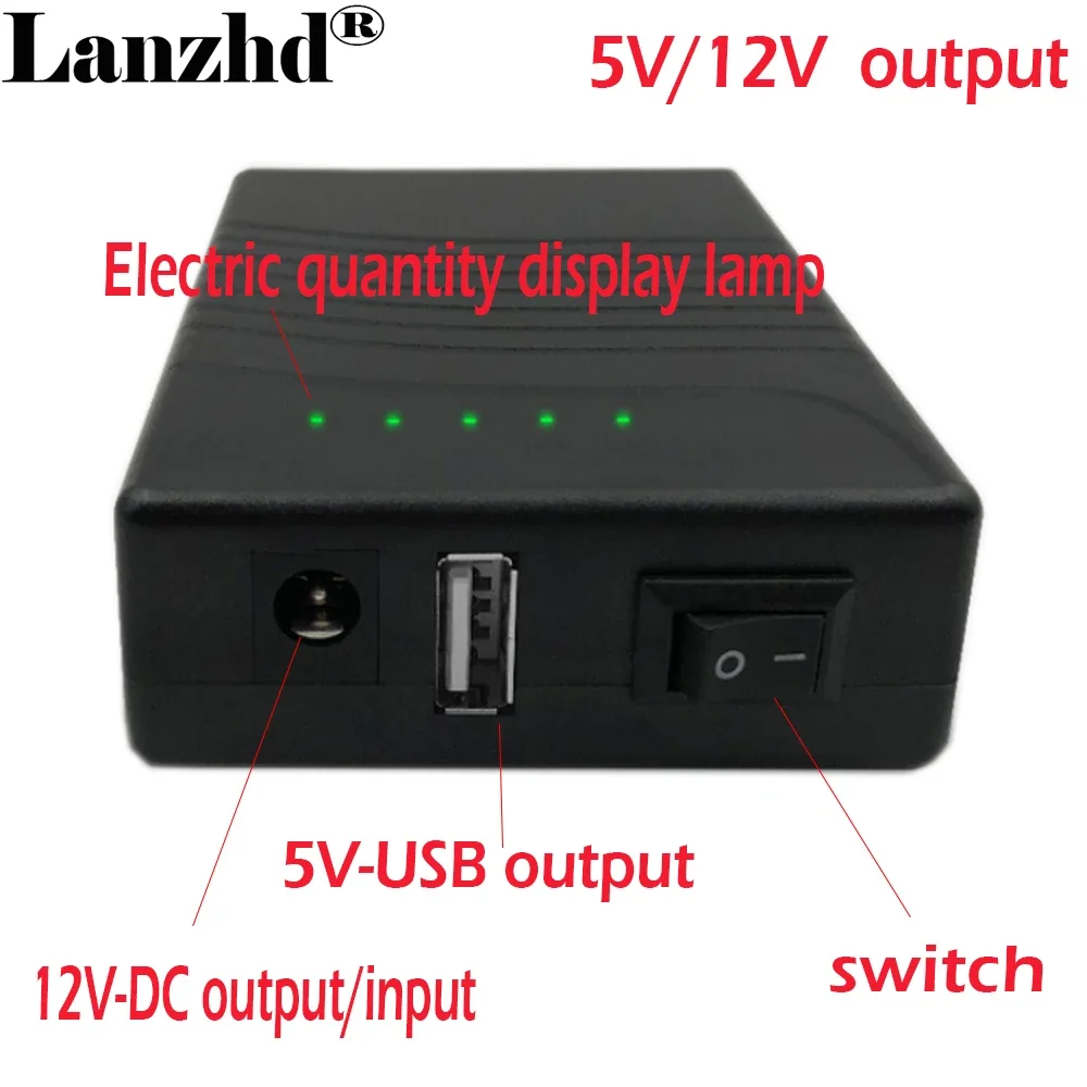 5V 12v 18650 3400mAh Lithium Li ion Battery pack 3S1P DC 12V and USB 5V Mobile power With 5521 cable and charger