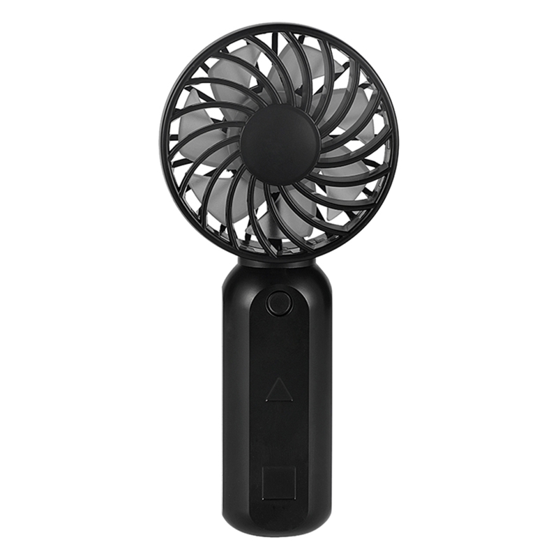 Mini Ventilator Draagbare Ventilator Handheld Oplaadbare Fan Reizen Outdoor Home Office Rustig Pocket Bureau Fans Met Kleurrijke Licht: Black