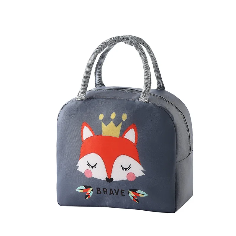 Cartoon Lunch Bag Portable Insulated Thermal Lunch Box Picnic Supplies Bags Milk Bottle For Women Girl Kids Children: Gold