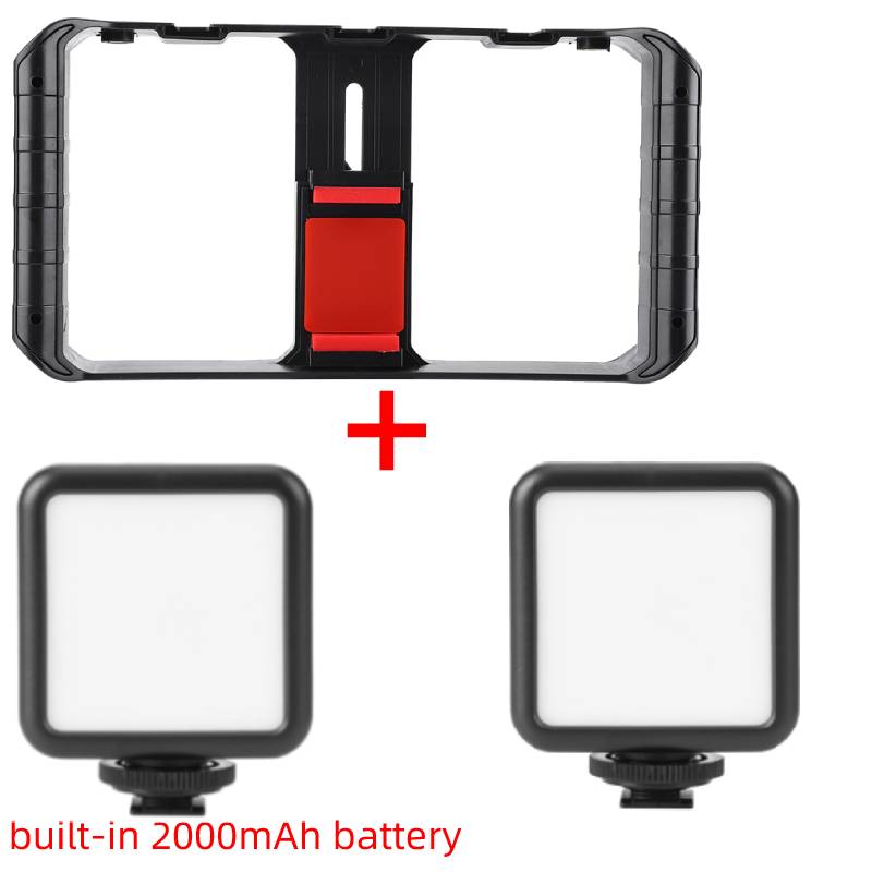 Ulanzi U-Rig Pro Smartphone Video Rig w 3 Shoe Mounts Filmmaking Case Handheld Phone Video Stabilizer Grip Tripod Mount Stand: Bracket VL49leds