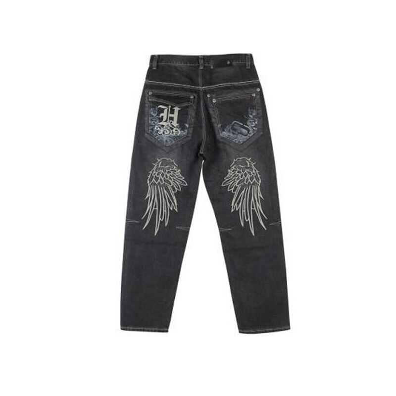 Hip hop harem jeans denim bukser herre mode jeans mærke løst baggy streetwear sorte bukser herre jeans plus størrelse 30-46