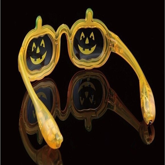 Orange tegneserie græskar led halloween maske briller dekoration glød blinkende briller lysende smiley græskar briller