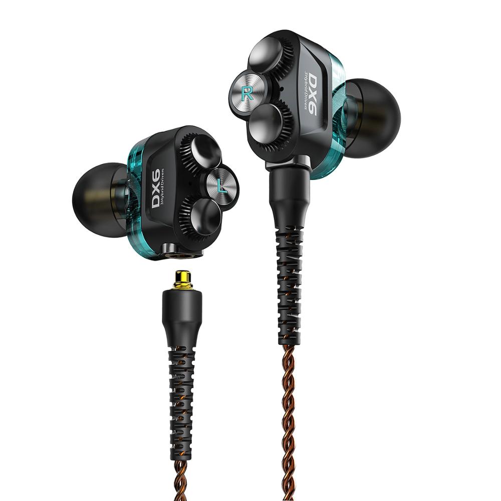 Dx6 afneembare sport oordopjes, combineerbare bluetooth oordopjes type c, bekabelde in-ear oordopjes met stereobas voor huawei xiaomi: Blauw met microfoon