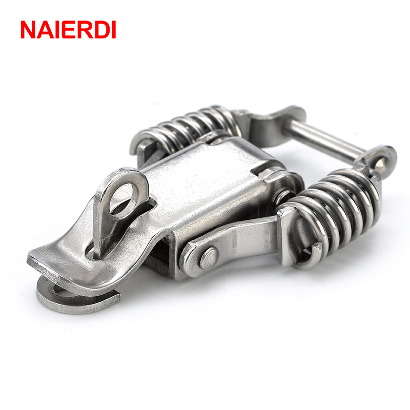 NAIERDI-J108 Cabinet Lock Box Hasp Case Iron Spring Latch Catch 67*24 Toggle Locks For Drawer Gate Door Furniture Hardware: J108B