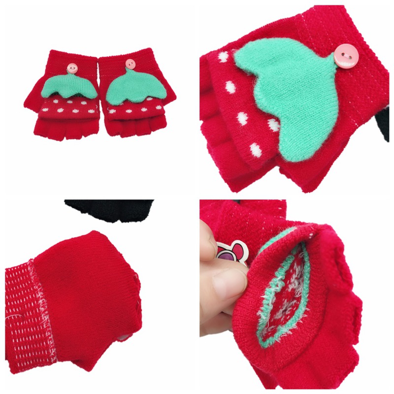 Children Mitten Gloves 6M~3T Baby Boys Girls Umbrella Print Gloves Kids Winter Gloves Warm Mittens With Cover