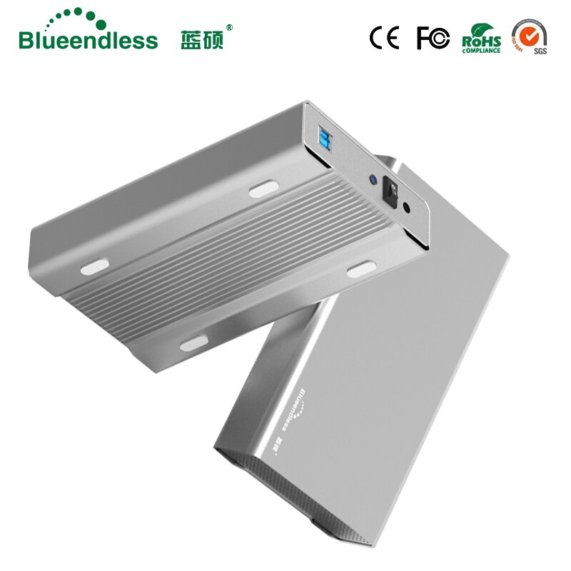 Blueendless 3.5 inch all-metal hdd case mobile hard disk box USB 3.0 sata 5gbps hard drive SATA hdd enclosure aluminum shell