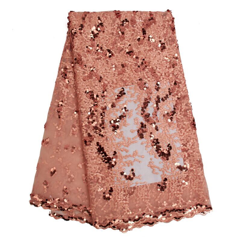 Moderigtigt og populært afrikansk mesh blonde stof pailletter nigerianske blonder tyl fransk blonde stof brudekjole fest 2539b