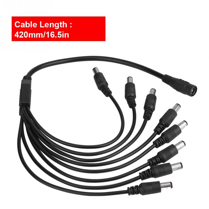 16.5 inch 5.5x2.1mm 1 Vrouw tot 8 Man Power Cord Splitter Adapter Kabel Uitbreiding 12 V DC voor CCTV Camera Kabel