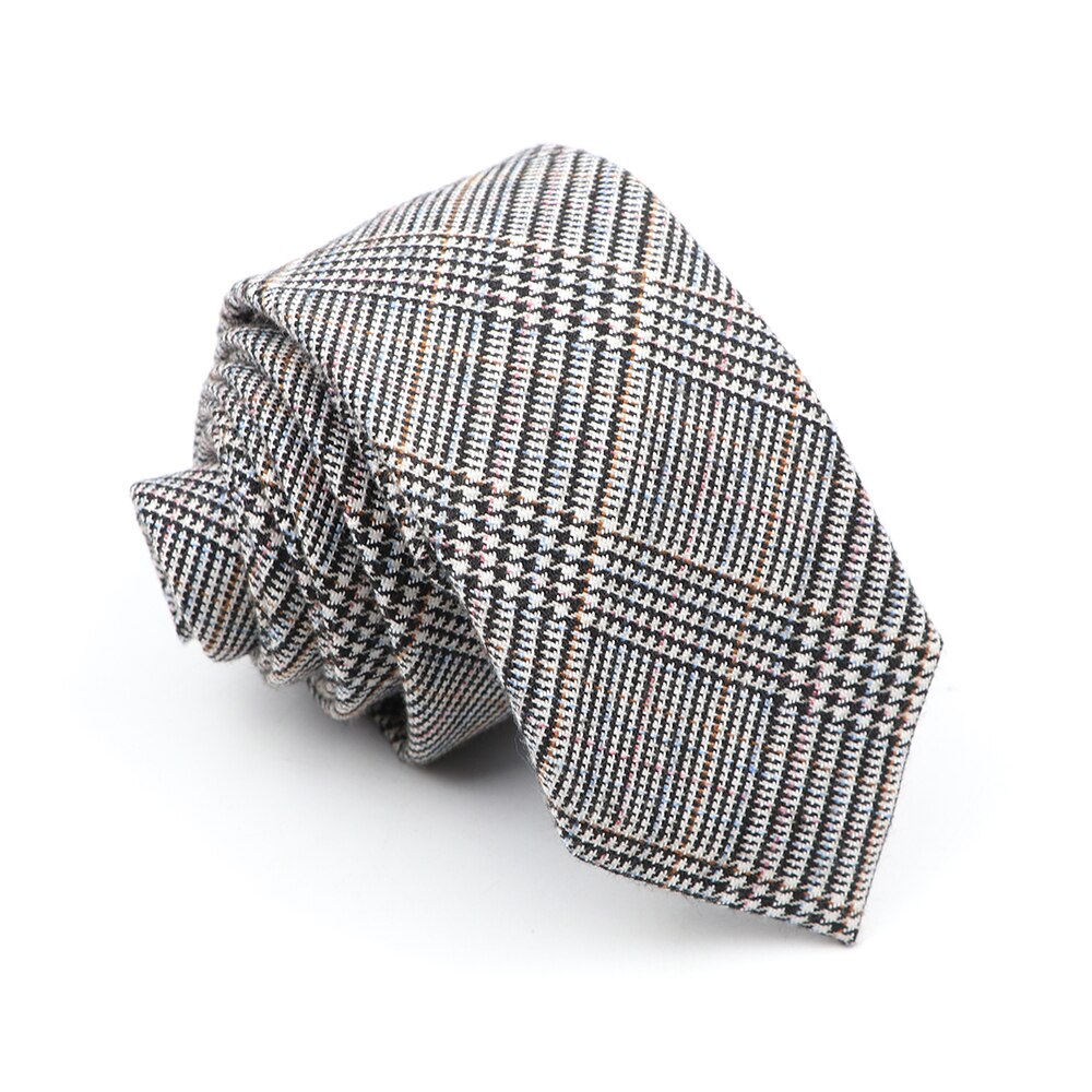 Corbatas clásicas de algodón para hombre, corbatas ajustadas hechas a mano de 6CM con cuello, a rayas, a cuadros, para negocios, bodas y fiestas,