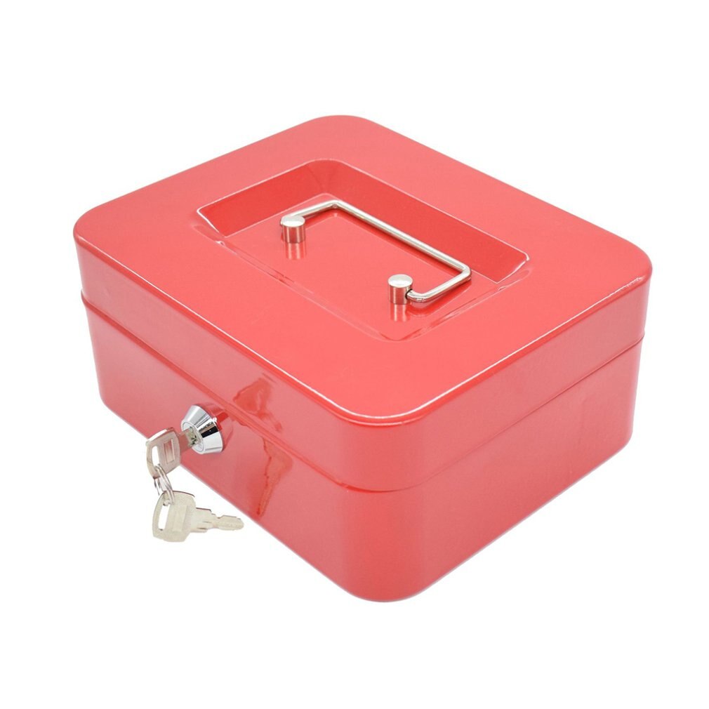 Mini Kan Worden Gevouwen Platte U Kan Dragen Het Overal Mini Cash Box Rood Zwart Met Lock Cash doos