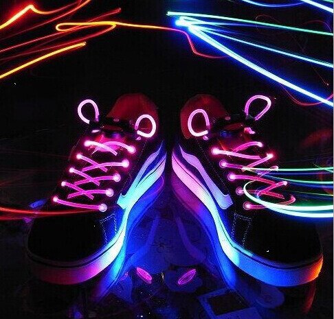 5 Set de cordones de zapatos LED de , cordones de zapatos, luz de Flash, tira de palo brillante, cordones de zapatos planos, disco para accesorios de zapatos