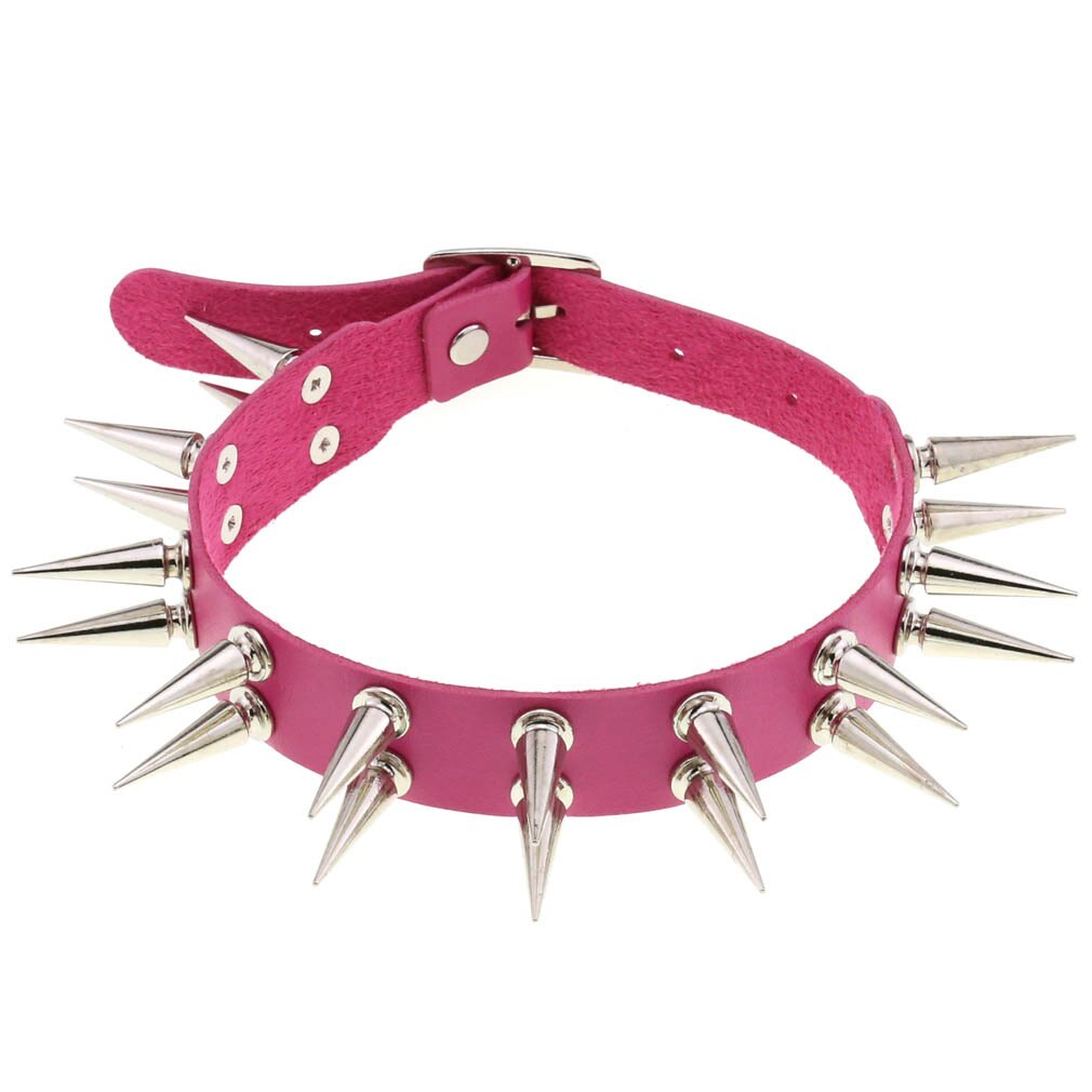 DIEZI Gothic Sexy 16 kolorowa skóra PU naszyjnik kobiety w stylu Vintage moda nit wisiorek w kształcie gwiazdy Choker naszyjniki 2021 nowa biżuteria: rose red