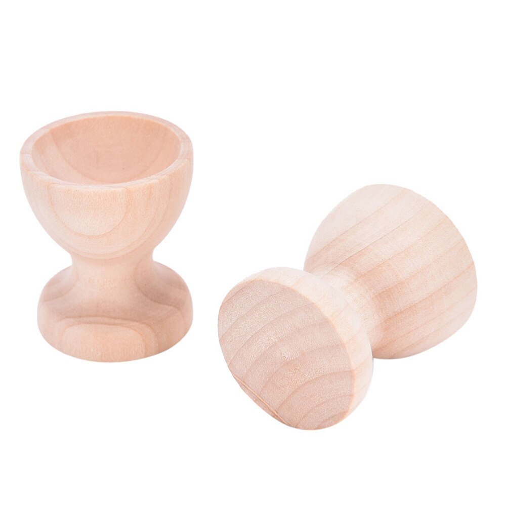 DIY Craft Home Decor Wooden Drawing Model Egg Cup Holder Easter Painted Graffiti Tools Pretend Play Toys Kitchen Dinning Table