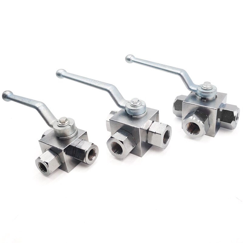 Stainless steel high pressure three-way ball valve 304 internal thread KHB3K/VH3V-G1/4 3/8