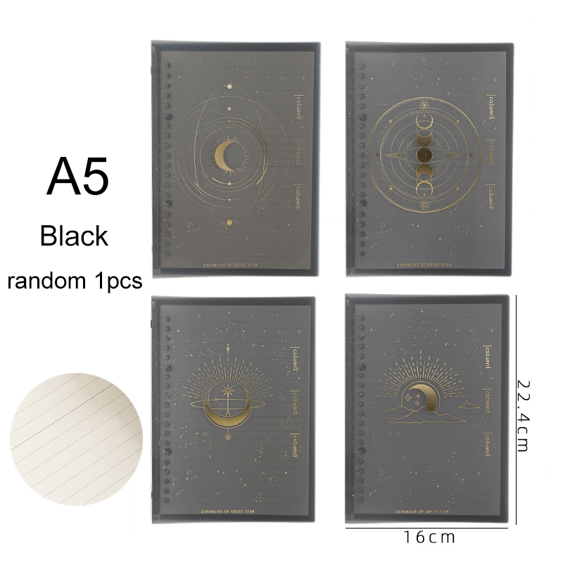 A5 Loose Leaf Soft Side Notebook Journal Planner Transparent Horizontal Line Notebooks School Office Stationery