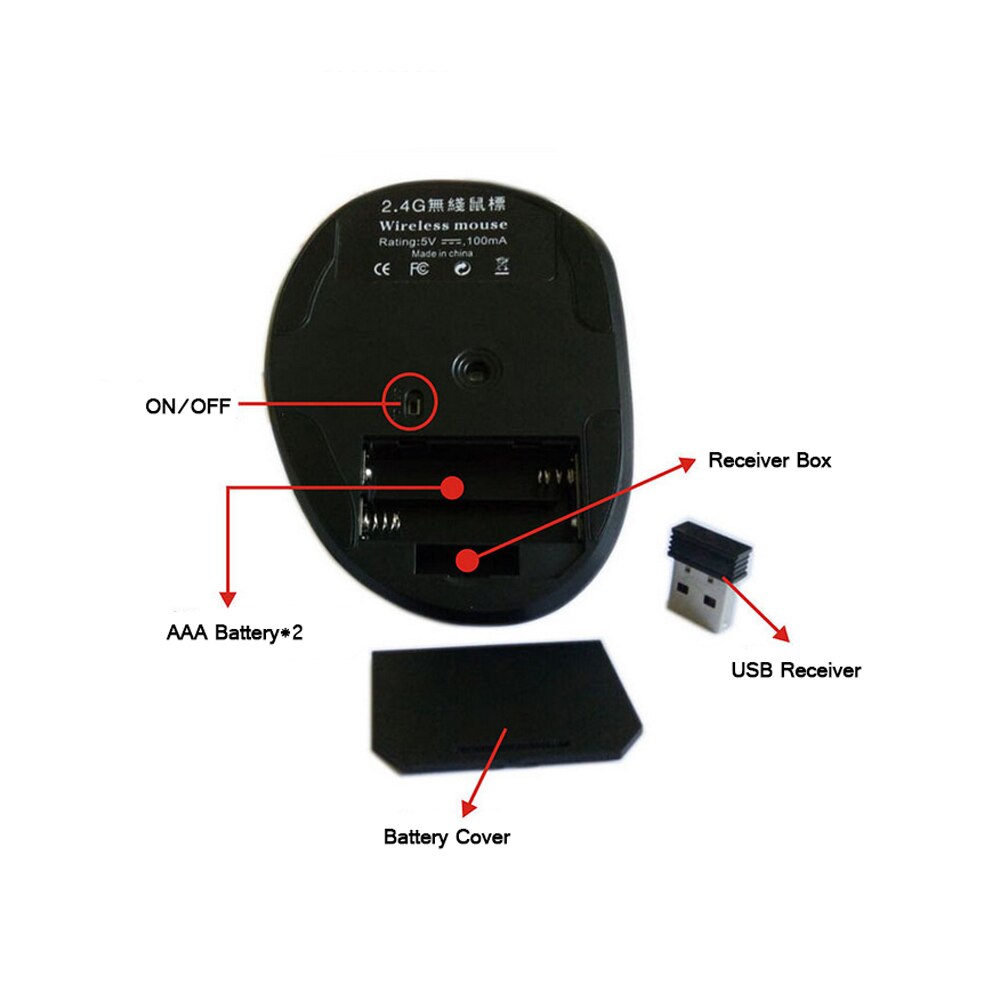 6D Left Hand Vertical Mouse1600 DPI 2.4GHz USB Wireless Mause Wrist-care Ergonomical Mice for PC Laptop Office Use