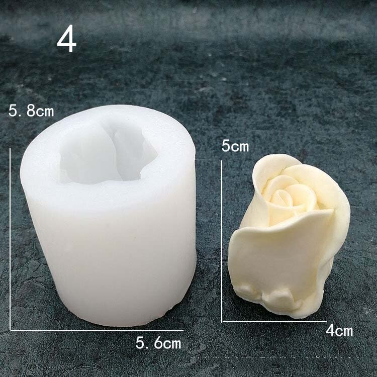 Moldes de silicona de yeso para hacer jabones artesanales, moldes de flores para pasteles, moldes de rosas de yeso: Caqui oscuro