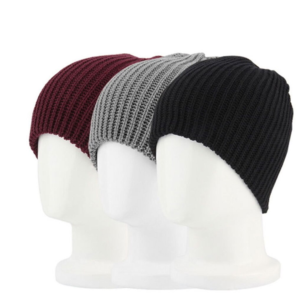 Bonnet en tricot pour hommes, bonnet Baggy, Long et ample, couvre-tête, , hiver, noir, rouge, gris