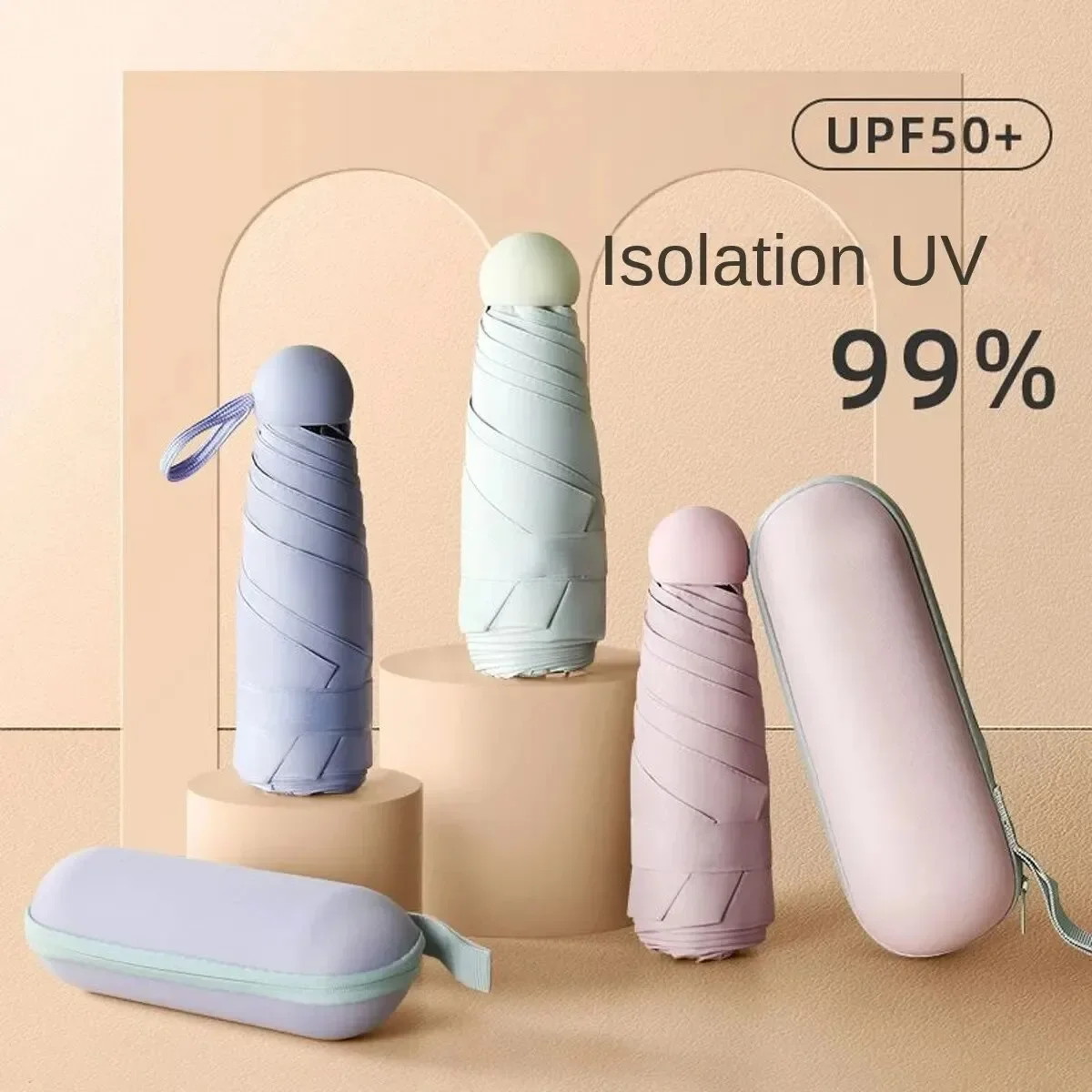 Sombrilla de viaje, paraguas compacto ultraligero, Mini paraguas plegable portátil impermeable, paraguas para hombres y mujeres