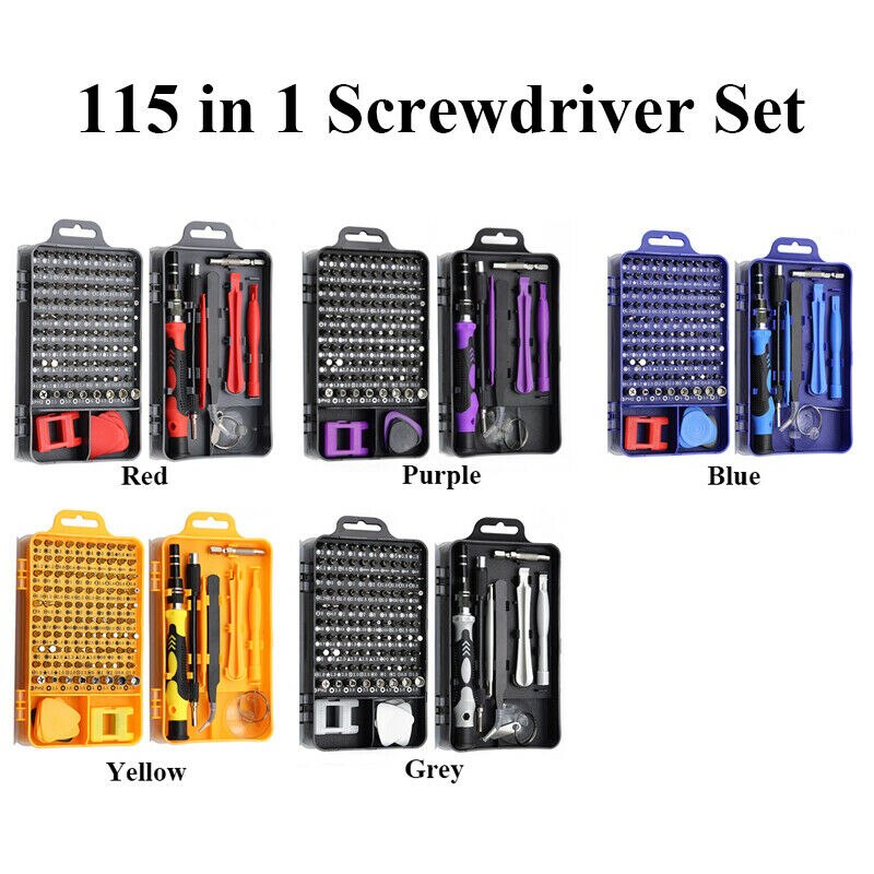 115 st skruvmejsel set mini precisionsskruvmejsel multi dator pc mobiltelefon enhet reparation isolerade handverktyg för hem
