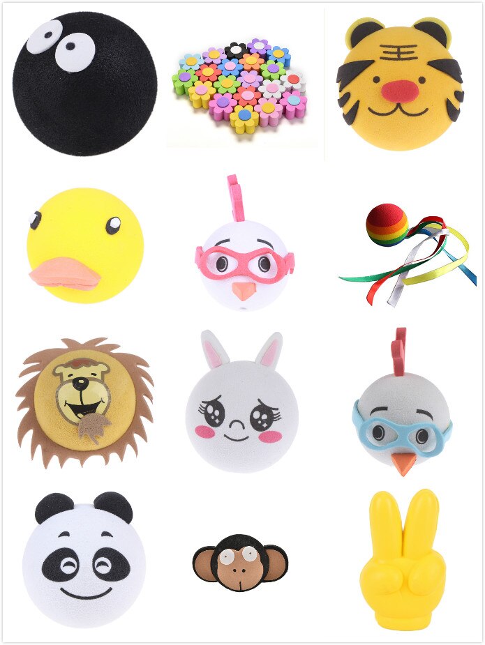 1Pc Leuke Eend Bloem Aap Panda Dier Auto Antenne Pen Topper Antenne Eva Bal Decor Speelgoed Ornament 13 Soorten