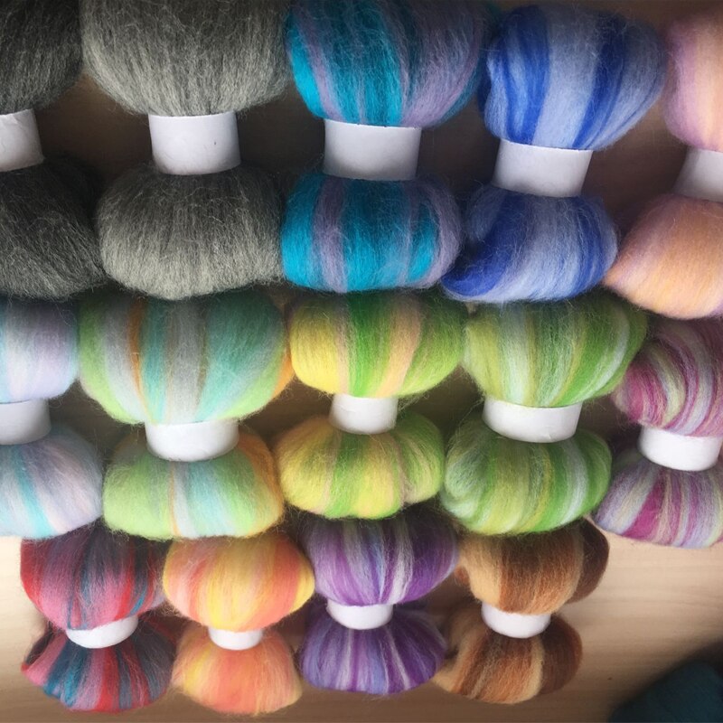 WFPFBEC 70 S wol voor vilten gekamd 100% wol merino vilt in handwerken wol roving DIY set 5 g/zak 14 kleuren