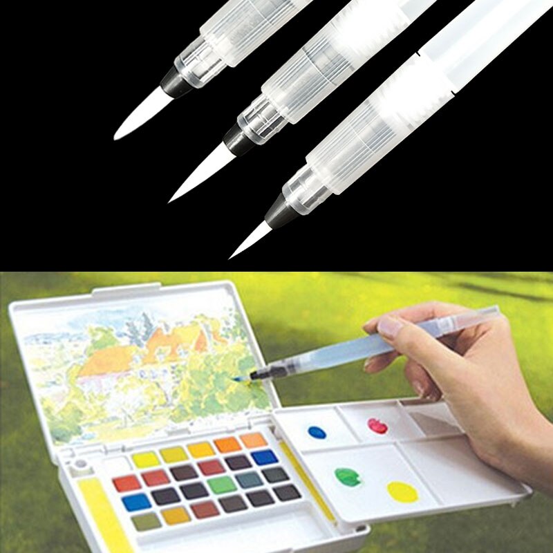 1 Stuks/s M L Hervulbare Water Borstel Inkt Pen Voor Water Kleur Kalligrafie Tekening Schilderen Illustratie