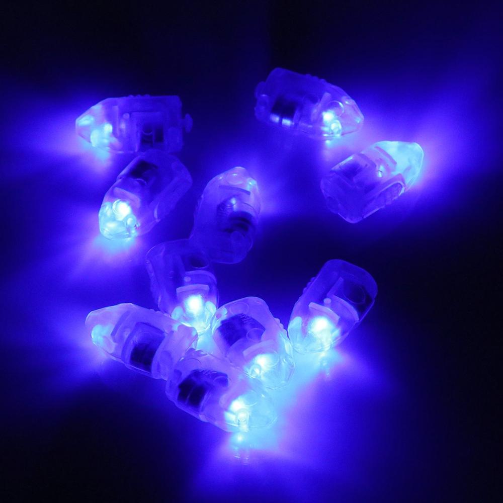 50 stk/mye mini liten ledet ballongblitslampe papirlykt til jul bryllupsfest dekor lys bz: Blå