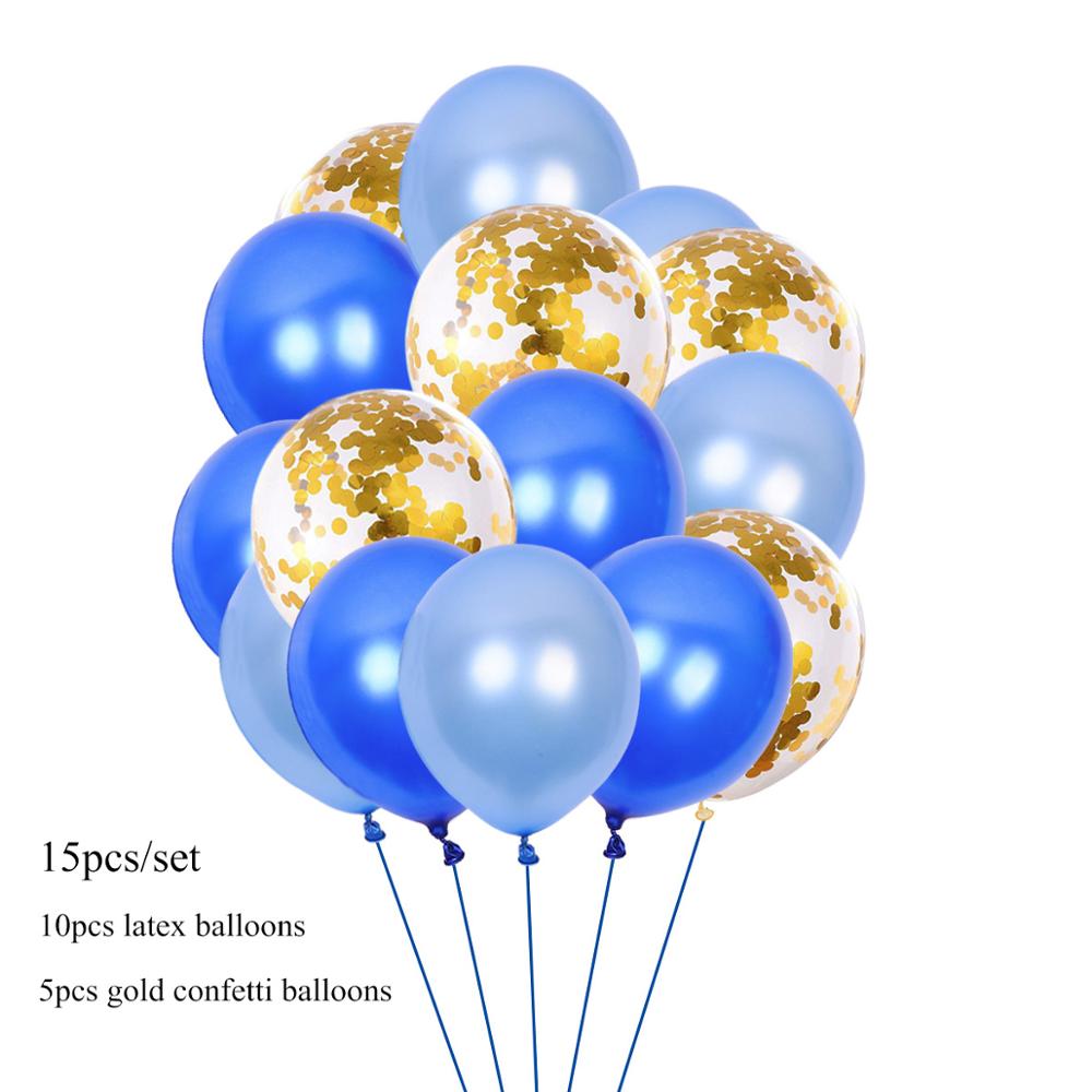 Rose Gold 1st Birthday Balloons Latex Confetti Balloons Number 1 Foil Ballons Baby Boy Girl First One Birthday Party Decorations