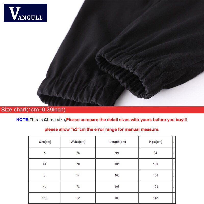 Vangull , ropa de calle de primavera, pantalones Cargo para mujer, Joggers casuales, pantalones negros de cintura alta, pantalones sueltos para mujer, pantalones Capri para mujer