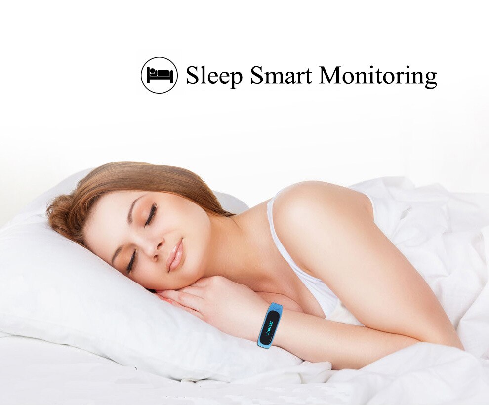 E02 sport smart armband horloge polsband tijd/beller-id/alarm/stappenteller slaapmonitor voor ios & android