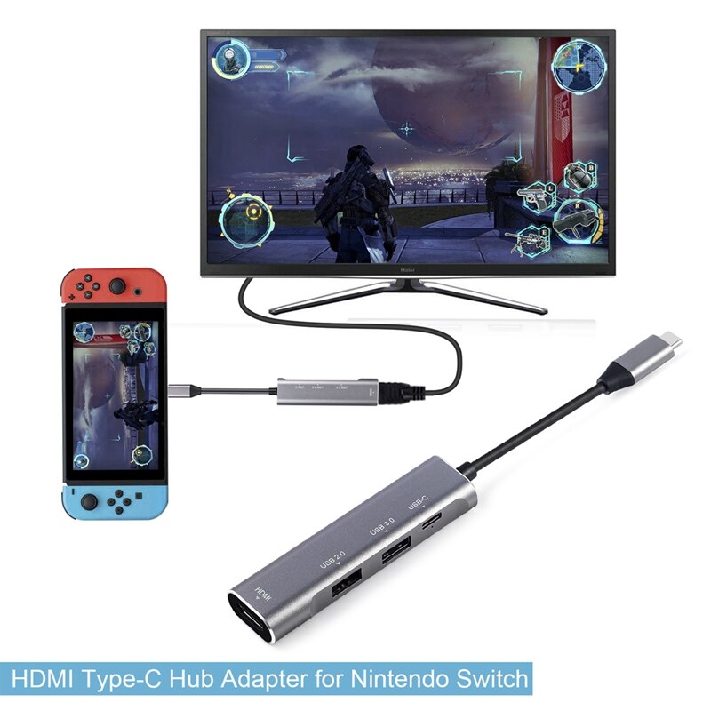 4 in 1 Hub USB3.1 a HDMI/USB3.0/PD Adattatore per Nintendo Tipo C HUB per Huawei P20 compagno di 20 Pro