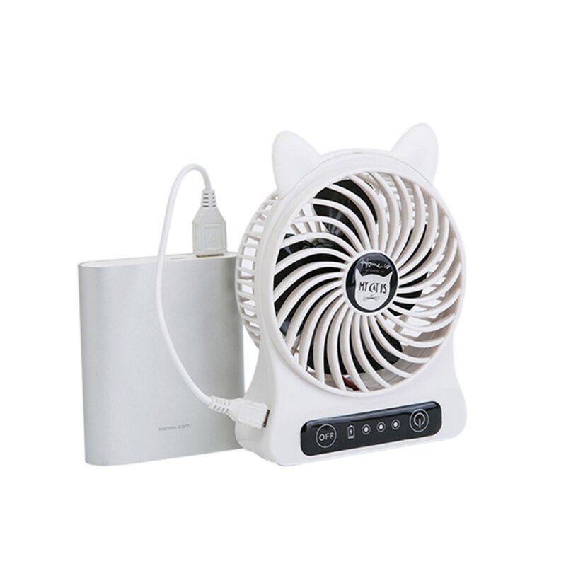 Miniventilador USB portátil con forma de gato para el hogar y la Oficina, ventilador de escritorio con carga Micro USB recargable, refrigeración por aire, para viajes y hogar