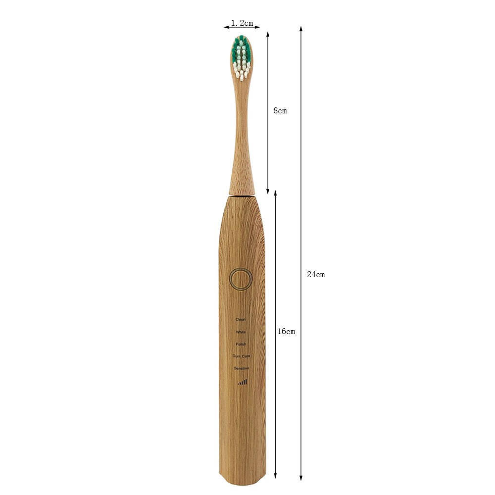 Cepillos de dientes eléctricos de bambú cerdas de Nylon-Biodegradable Natural ecológico Compostable reutilizable vegano