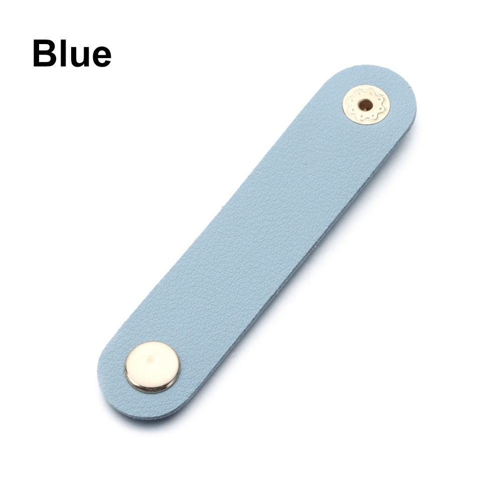 Lederen Lader Protector Desktop Opslag Clips Houder Kabelhaspel Tie Kabelmanagement Cord Organizer Oortelefoon Accessoires: Blue