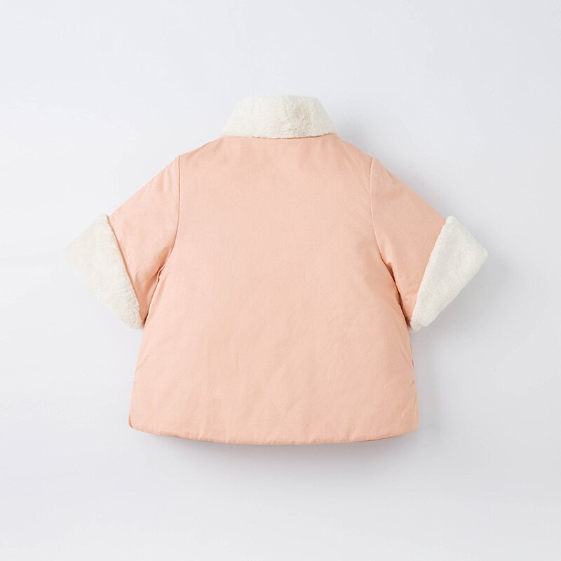 DBJ19939-1 dave bella inverno neonate moda ricamo floreale cappotto imbottito bambini bambini ragazza top neonato bambino capispalla