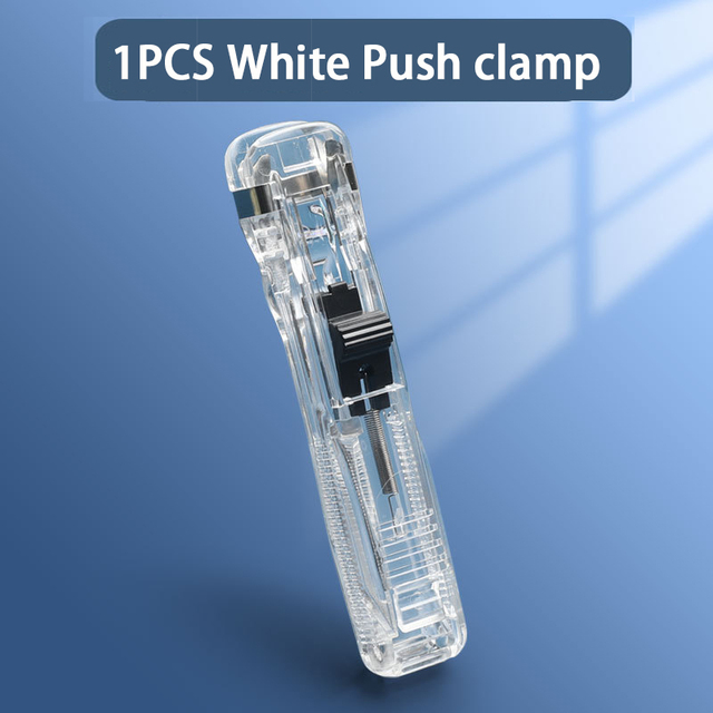 Staple Metal Clip Push Hand Paper Clipper with Refill Fixing Organizing Stapler Reusable Push Clamp for Document File Stationery: Yellow