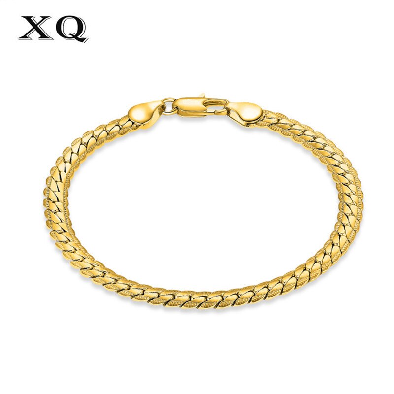Xq gul färg halsband orm kedja armband smycken för män kläder man par tillbehör