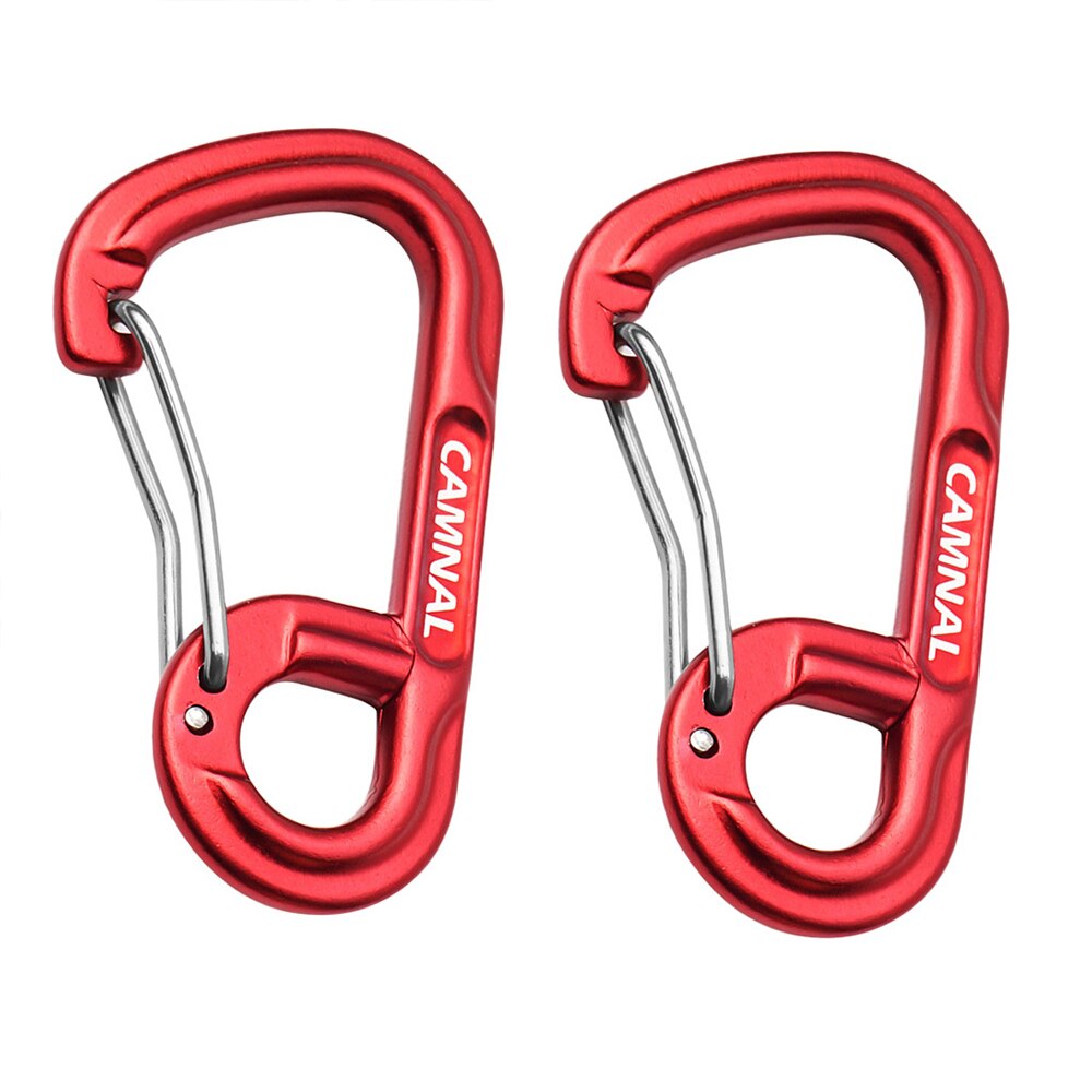Aluminium Karbinhake D-ring - Clip Nyckelring för Camping & Vandring: Röd