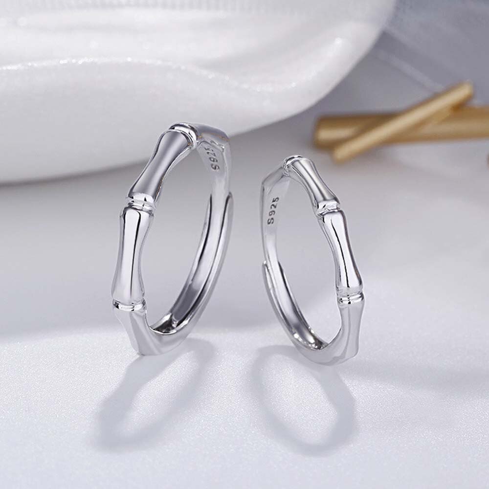 1 Stuk Bamboe Vorm Koper Goud Zilver Kleur Vinger Ring Voor Mannen Vrouwen Wedding Party Opening Minnaar Ring