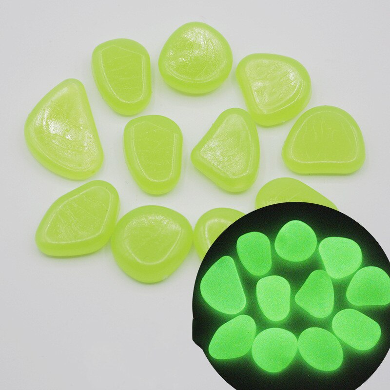 25/50pcs Glow in the Dark Garden Pebbles Glow Stones Rocks for Walkways Garden Path Patio Lawn Garden Yard Decor Luminous Stones: light green