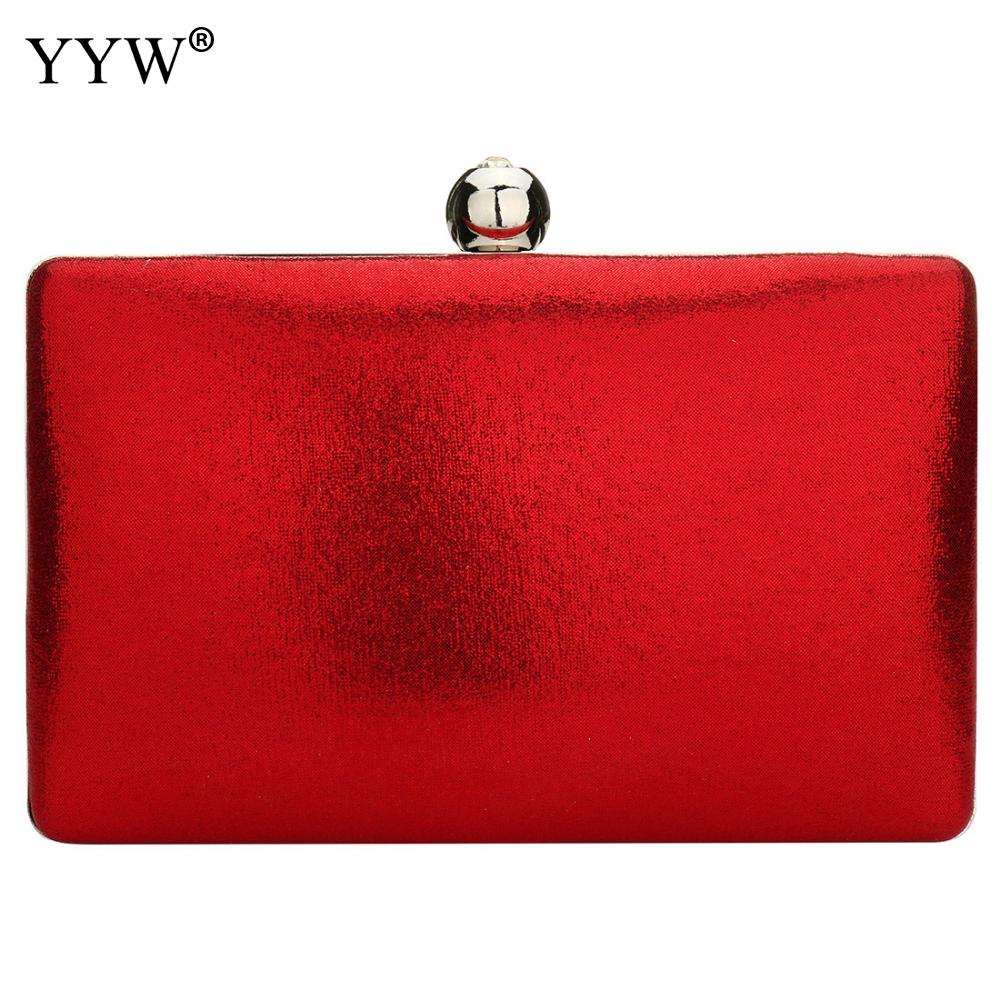 Gold Evening Clutch Crossbody Messenger Bags Box Handbags Party Luxury Clutches And Purse Wedding: red