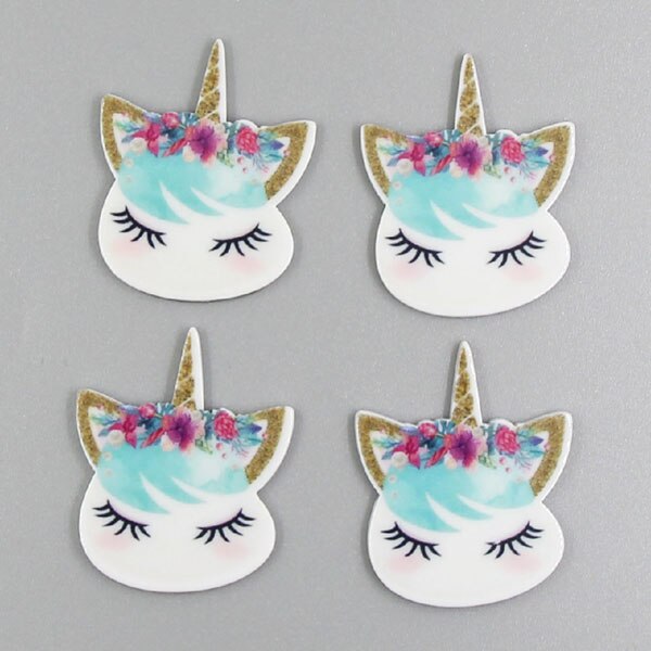 10 st/lot harts hästhuvud cabochons för pilbågar tecknad horned häst harts platt rygg hantverk gör-det-själv-håraccessoarer/kylskåp klistermärke: 5