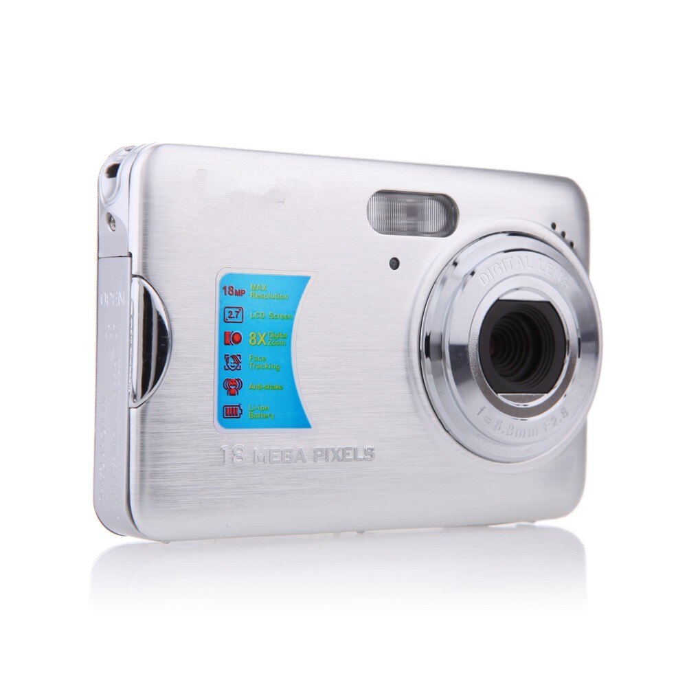 18MP Cheap Portable Digital Camera Mini Cam 2.7" LCD Display Lithium Battery Compact Camera Digital Disposable Cameras Freeship
