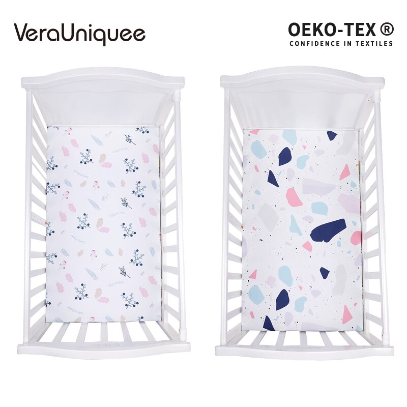 Verauniquee baby lakan 100%  polyester spädbarn baby elastiskt inpassad lakan mjukt andas pojkar lakan för barn sängkläder