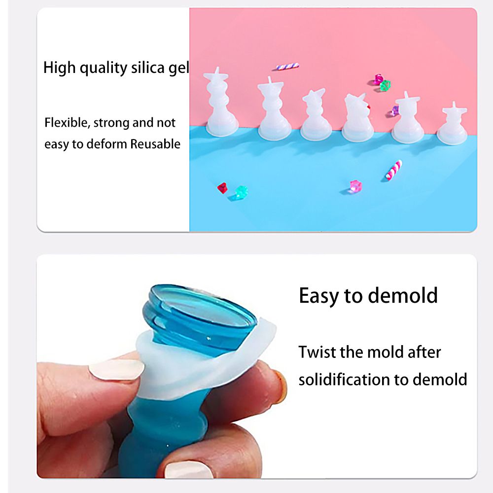 1PC International Chess Silicone Molds Crystal UV Epoxy Resin Checkerboard Mould for DIY Crafts Making Tools