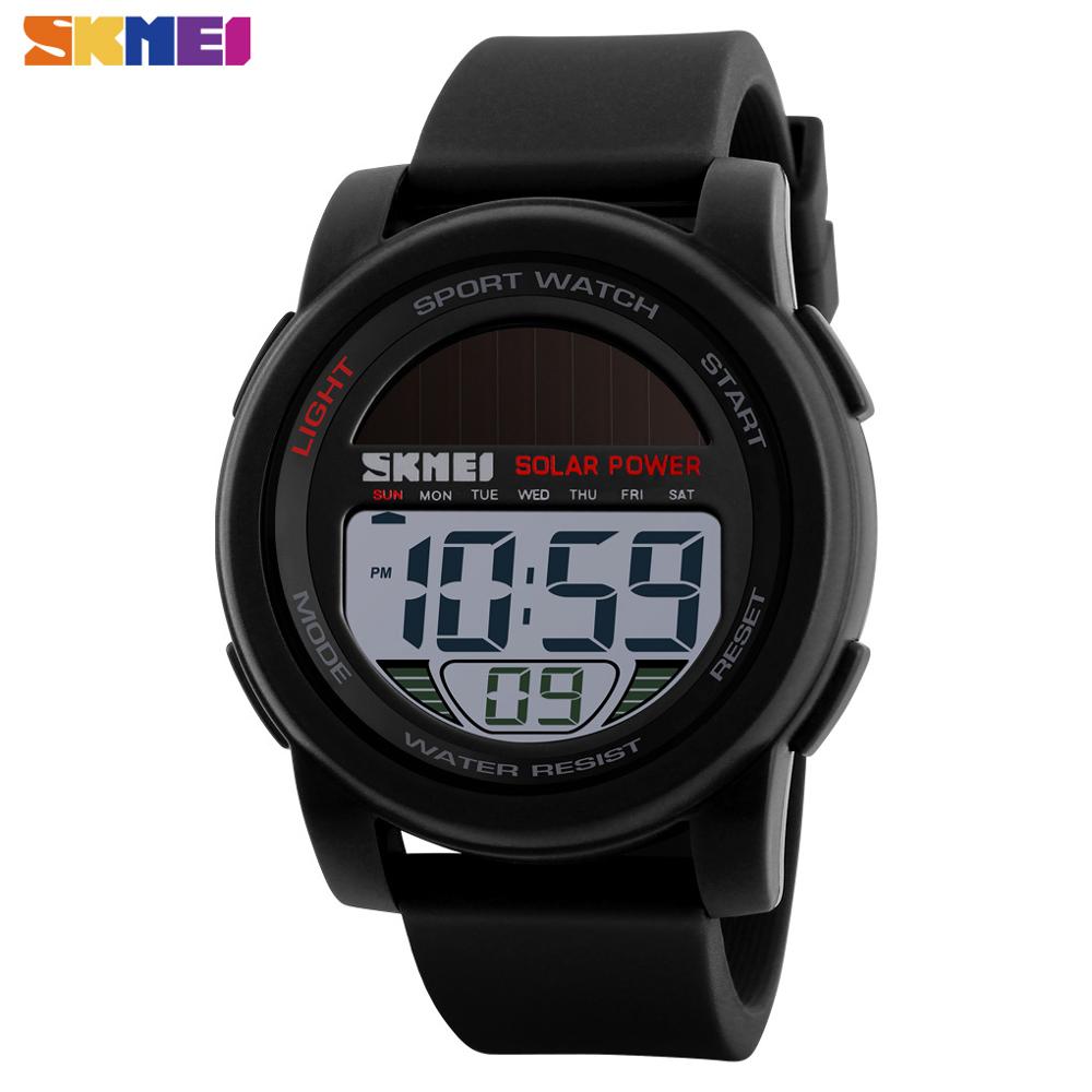 Skmei Fitness Digitale Horloges Heren Solar Lithium Batterij Power Pols Mannen Horloge Milieuvriendelijke Klok Reloj Hombre 1549